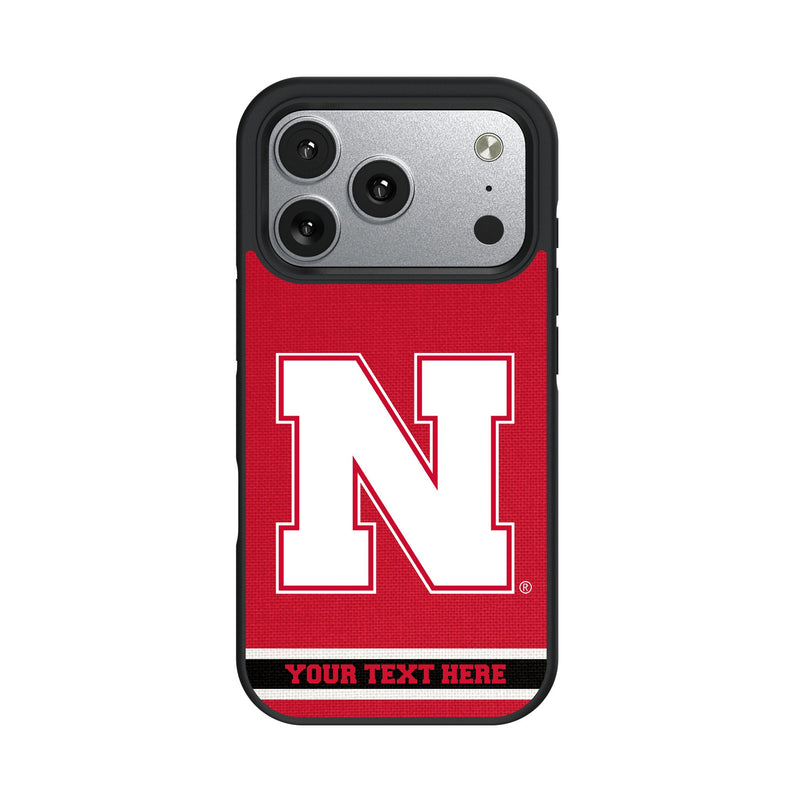 University of Nebraska Huskers Block N Personalized Stripe iPhone Bump Phone Case for Apple iPhone