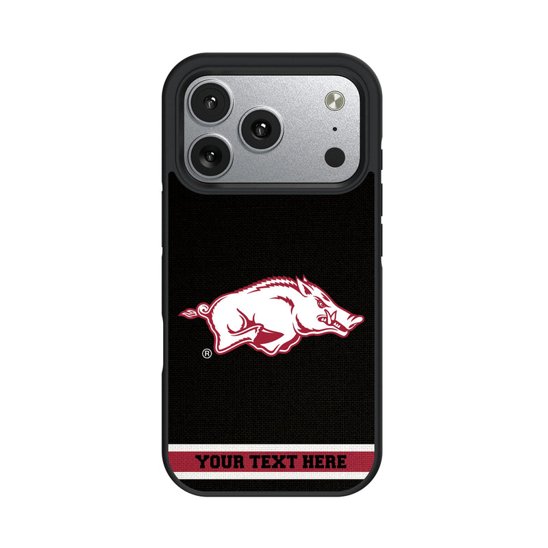 University of Arkansas Fayetteville Razorbacks Personalized Stripe iPhone Bump Phone Case for Apple iPhone