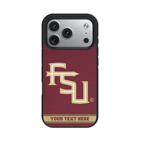 Florida State University Seminoles Athletic Wordmark Personalized Stripe iPhone Bump Phone Case for Apple iPhone