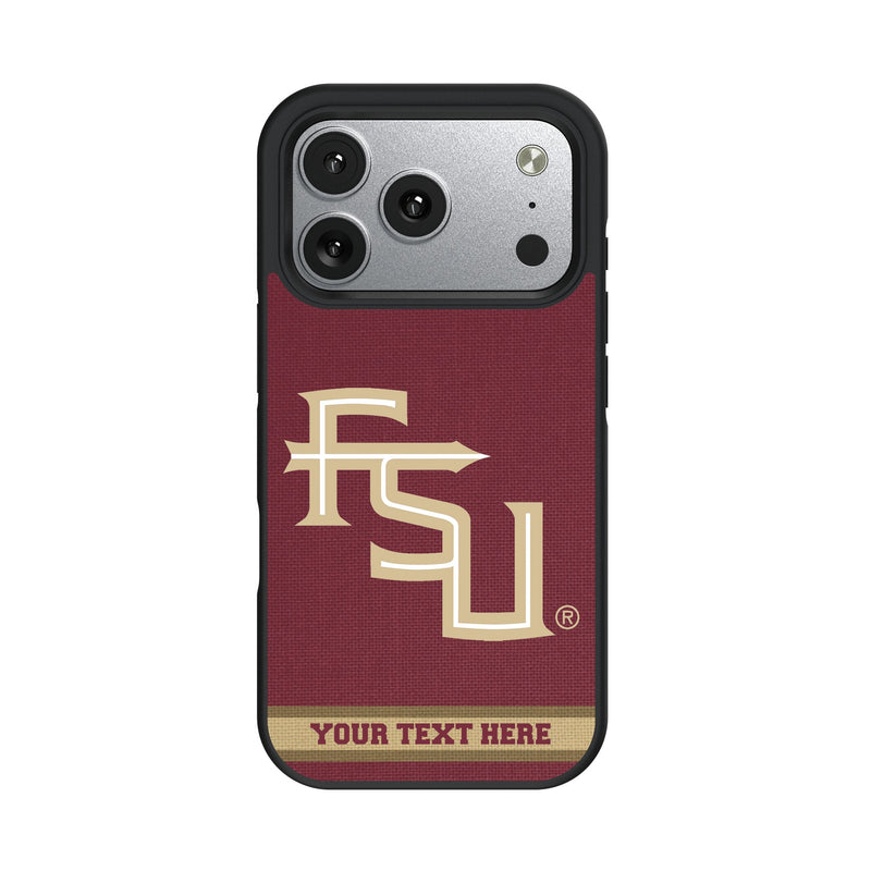 Florida State University Seminoles Athletic Wordmark Personalized Stripe iPhone Bump Phone Case for Apple iPhone