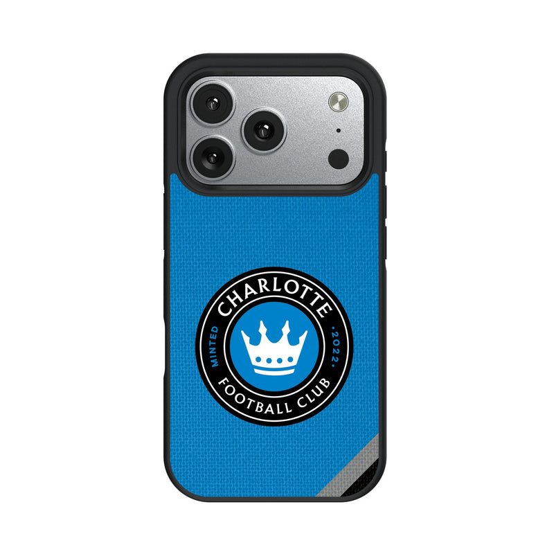 Charlotte FC Diagonal Stripe iPhone Bump Phone Case for Apple iPhone