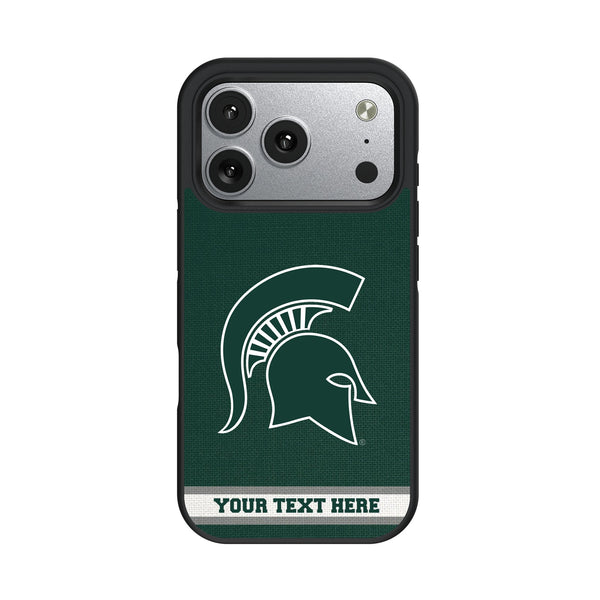 Michigan State University Spartans Personalized Stripe iPhone Bump Phone Case for Apple iPhone