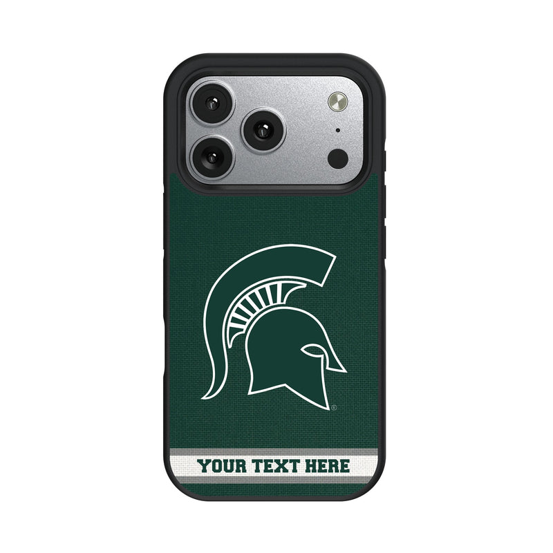 Michigan State University Spartans Personalized Stripe iPhone Bump Phone Case for Apple iPhone