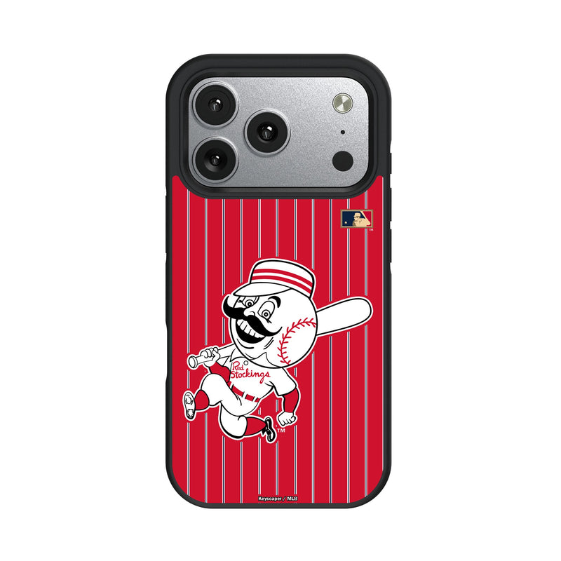 Cincinnati Reds 1953-1967 - Cooperstown Collection Pinstripe iPhone Bump Phone Case for Apple iPhone