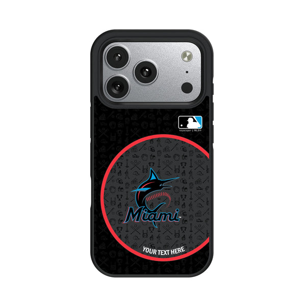 Miami Marlins Personalized Circle iPhone Bump Phone Case for Apple iPhone
