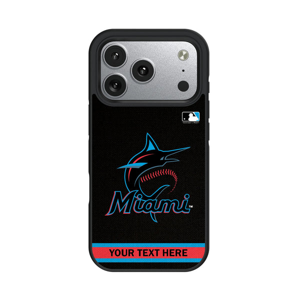 Miami Marlins Personalized Stripe iPhone Bump Phone Case for Apple iPhone