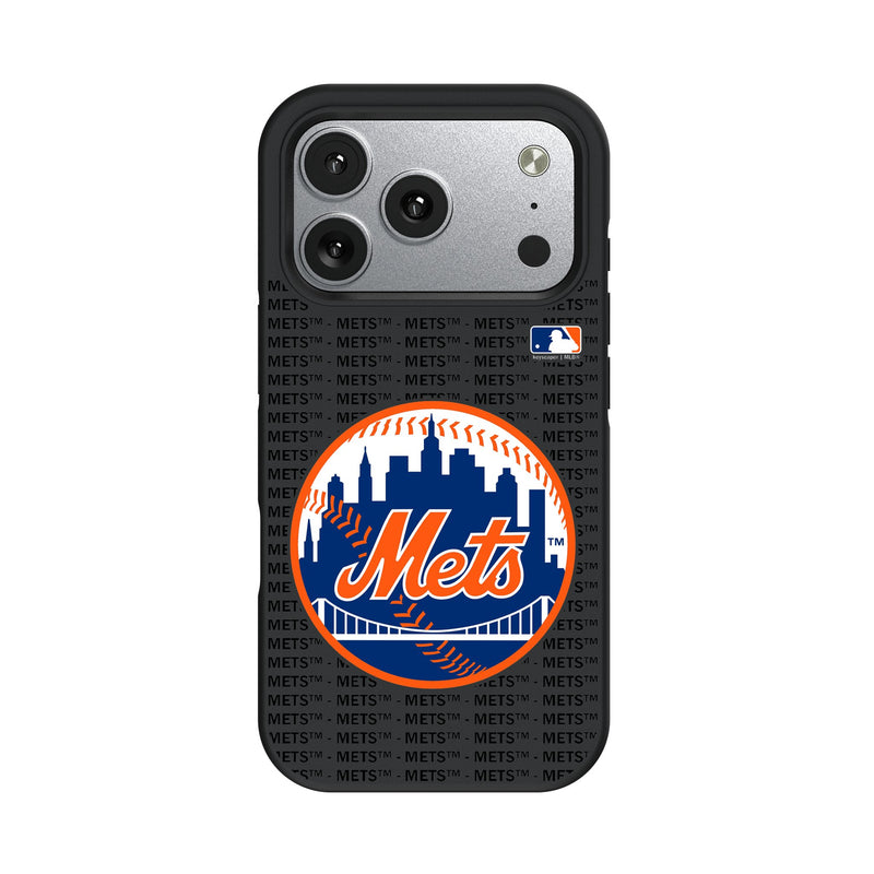 New York Mets Text Backdrop iPhone Bump Phone Case for Apple iPhone