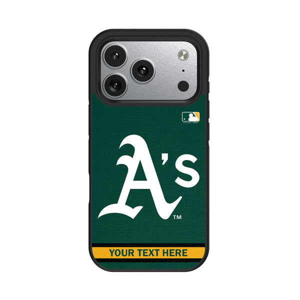 Oakland Athletics Personalized Stripe iPhone Bump Phone Case for Apple iPhone