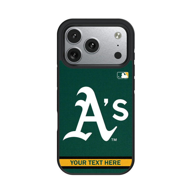 Oakland Athletics Personalized Stripe iPhone Bump Phone Case for Apple iPhone