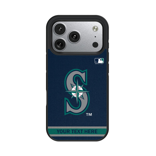 Seattle Mariners Personalized Stripe iPhone Bump Phone Case for Apple iPhone