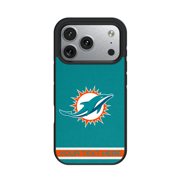 Miami Dolphins Personalized Stripe iPhone Bump Phone Case for Apple iPhone