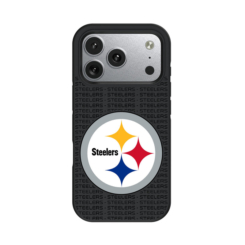 Pittsburgh Steelers Text Backdrop iPhone Bump Phone Case for Apple iPhone
