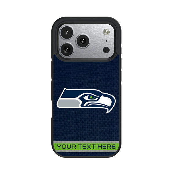 Seattle Seahawks Personalized Stripe iPhone Bump Phone Case for Apple iPhone