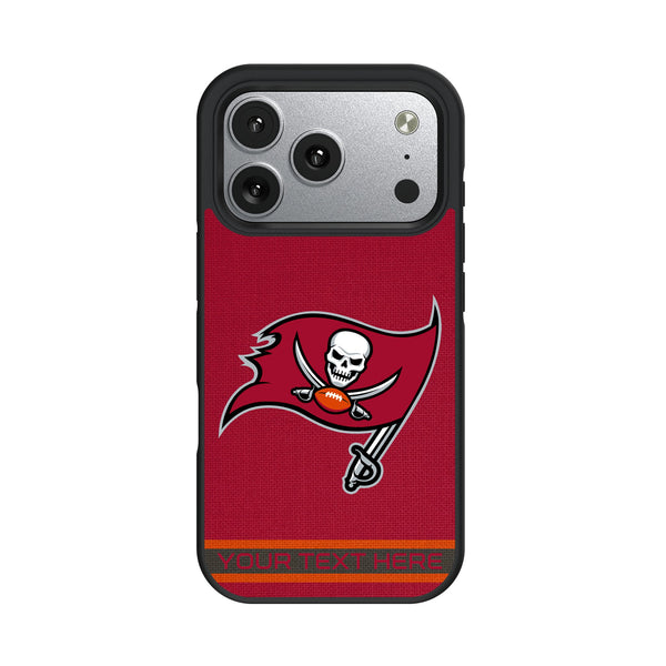 Tampa Bay Buccaneers Personalized Stripe iPhone Bump Phone Case for Apple iPhone