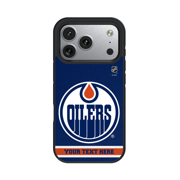 Edmonton Oilers Personalized Stripe iPhone Bump Phone Case for Apple iPhone