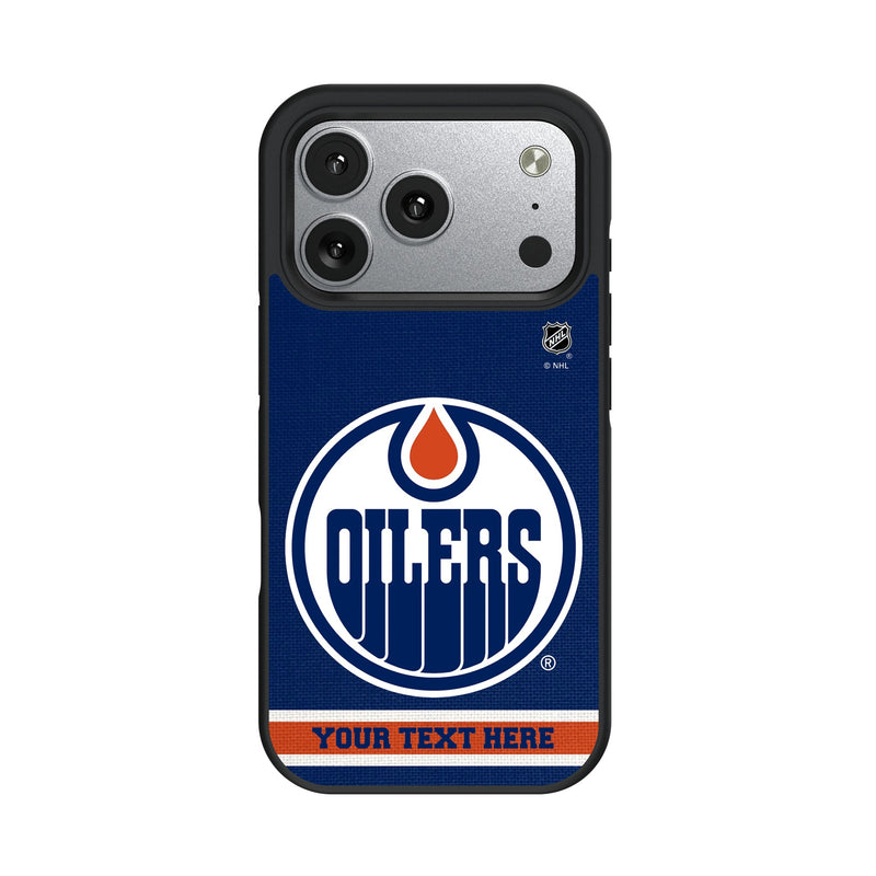Edmonton Oilers Personalized Stripe iPhone Bump Phone Case for Apple iPhone