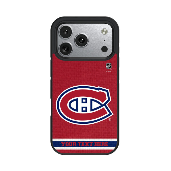 Montreal Canadiens Personalized Stripe iPhone Bump Phone Case for Apple iPhone