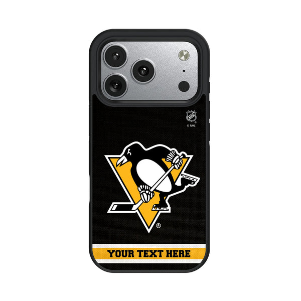 Pittsburgh Penguins Personalized Stripe iPhone Bump Phone Case for Apple iPhone