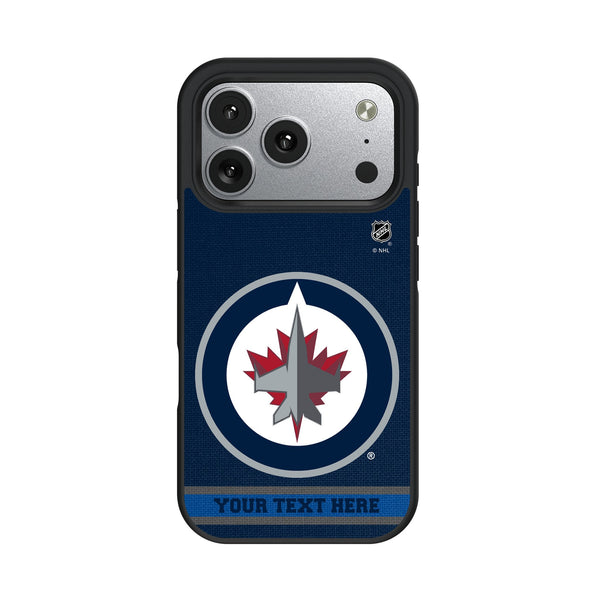 Winnipeg Jets Personalized Stripe iPhone Bump Phone Case for Apple iPhone