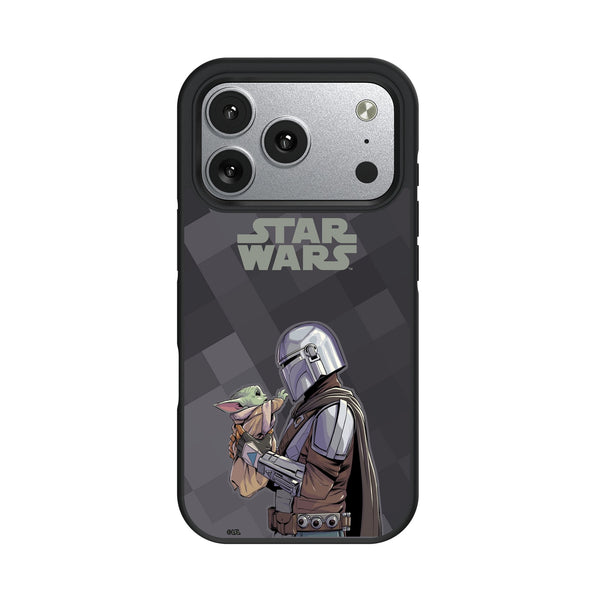 Star Wars: The Mandalorian Grogu and Din Djarin Color Block iPhone Bump Phone Case for Apple iPhone
