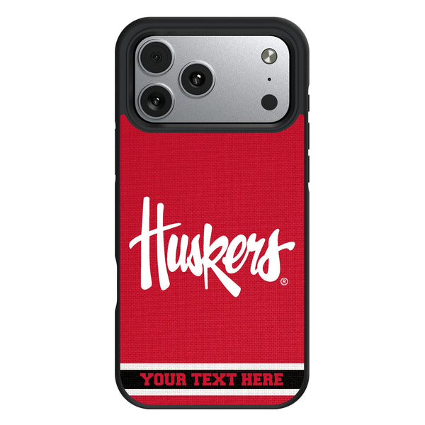 University of Nebraska Huskers Personalized Stripe iPhone Bump Phone Case for Apple iPhone