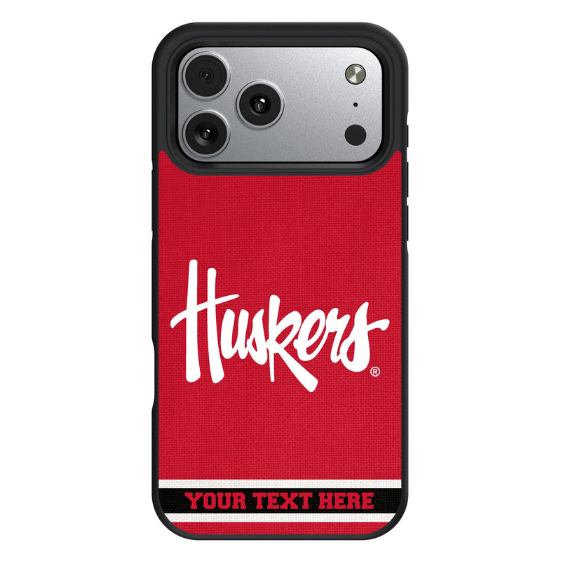 University of Nebraska Huskers Personalized Stripe iPhone Bump Phone Case for Apple iPhone