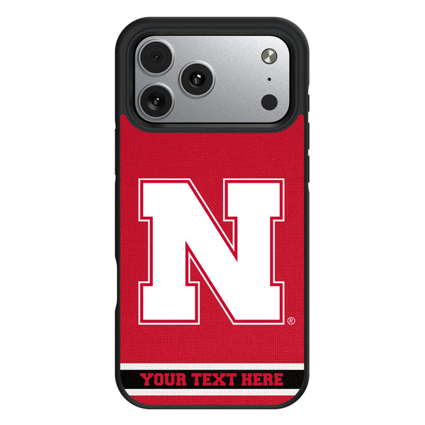 University of Nebraska Huskers Block N Personalized Stripe iPhone Bump Phone Case for Apple iPhone
