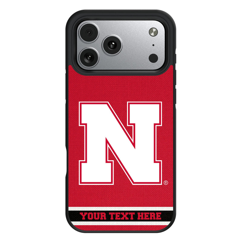 University of Nebraska Huskers Block N Personalized Stripe iPhone Bump Phone Case for Apple iPhone