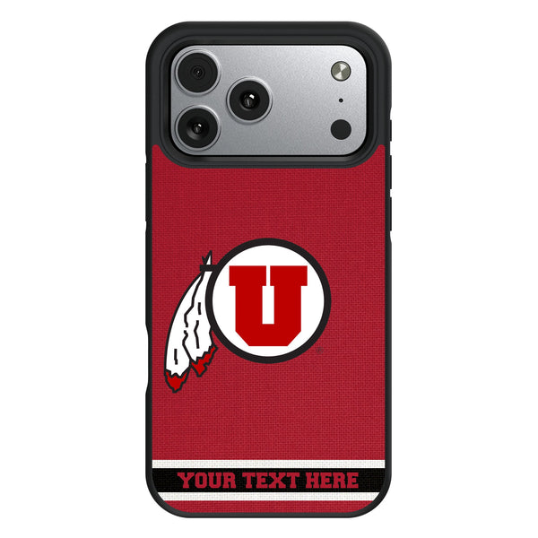 University of Utah Utes Personalized Stripe iPhone Bump Phone Case for Apple iPhone