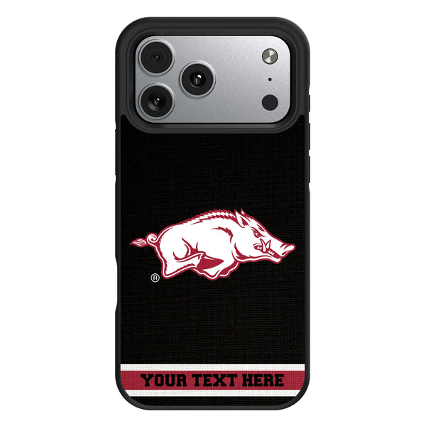 University of Arkansas Fayetteville Razorbacks Personalized Stripe iPhone Bump Phone Case for Apple iPhone