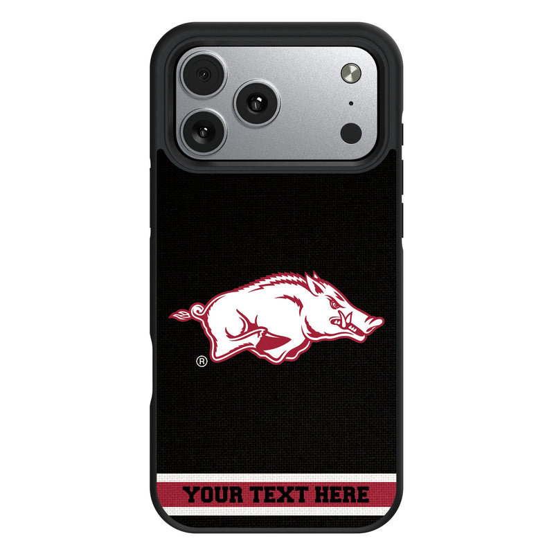 University of Arkansas Fayetteville Razorbacks Personalized Stripe iPhone Bump Phone Case for Apple iPhone