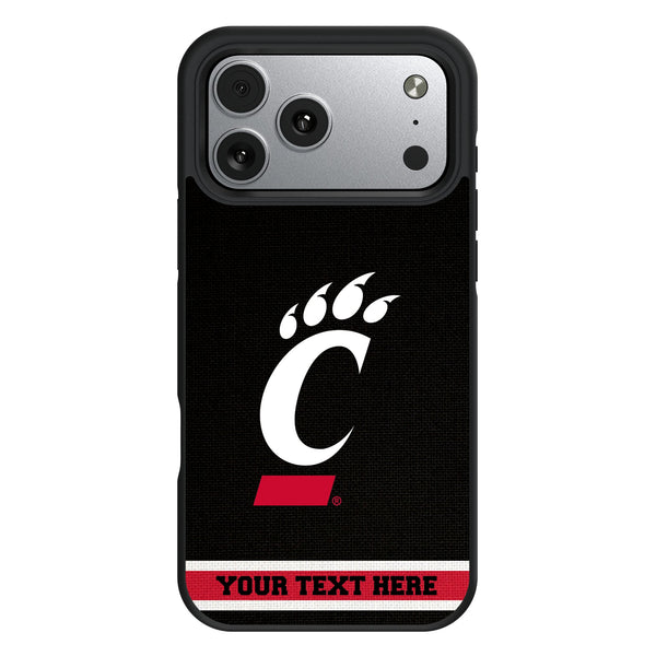 University of Cincinnati Bearcats Personalized Stripe iPhone Bump Phone Case for Apple iPhone