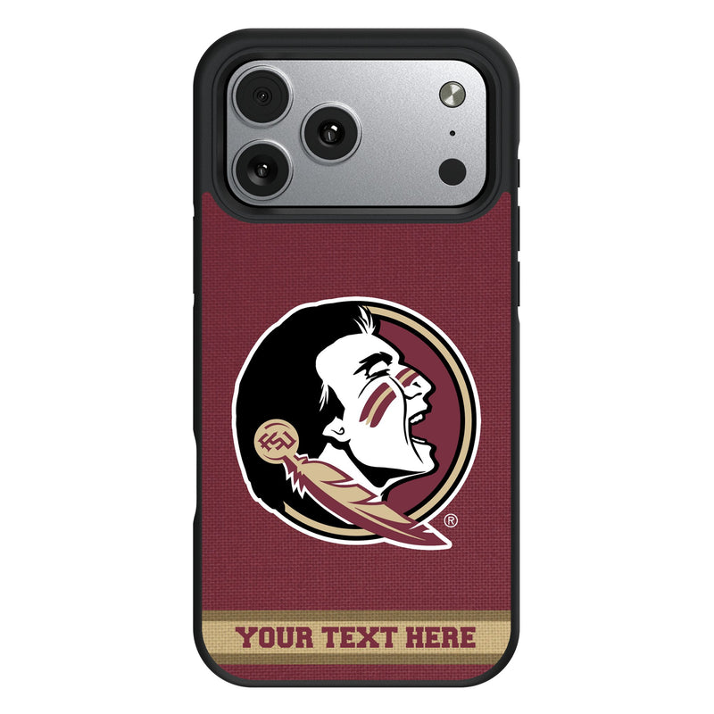 Florida State University Seminoles Personalized Stripe iPhone Bump Phone Case for Apple iPhone