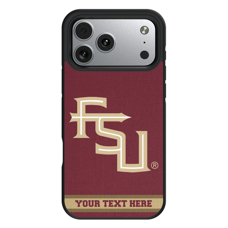 Florida State University Seminoles Athletic Wordmark Personalized Stripe iPhone Bump Phone Case for Apple iPhone