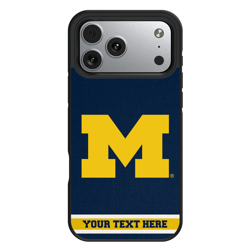 University of Michigan Wolverines Personalized Stripe iPhone Bump Phone Case for Apple iPhone