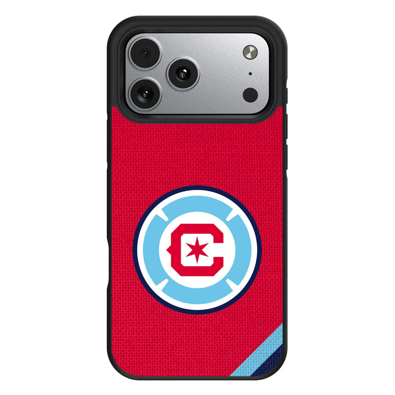 Chicago Fire Diagonal Stripe iPhone Bump Phone Case for Apple iPhone