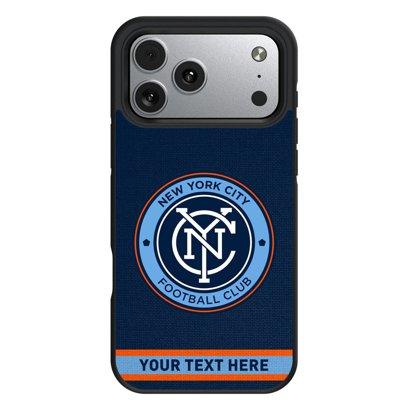 New York City FC Personalized Stripe iPhone Bump Phone Case for Apple iPhone