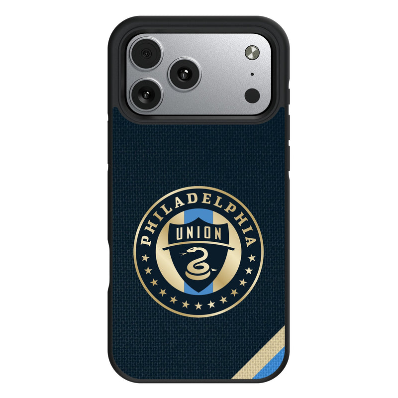 Philadelphia Union Diagonal Stripe iPhone Bump Phone Case for Apple iPhone