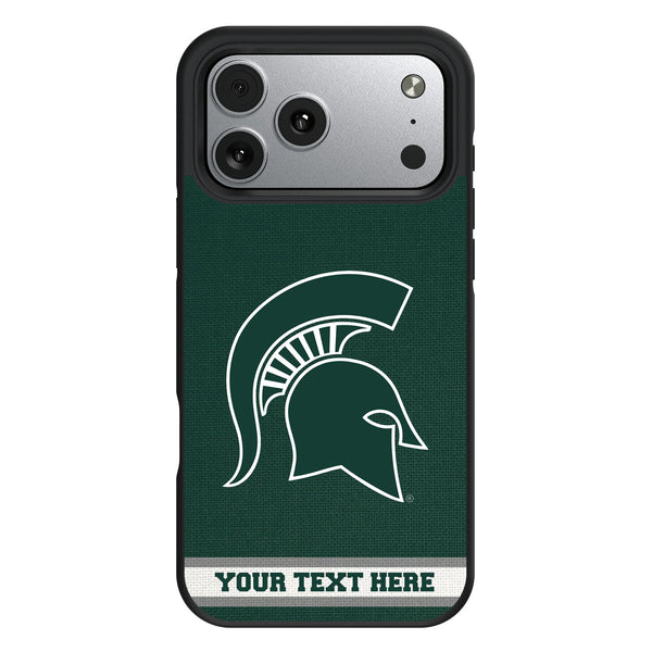 Michigan State University Spartans Personalized Stripe iPhone Bump Phone Case for Apple iPhone
