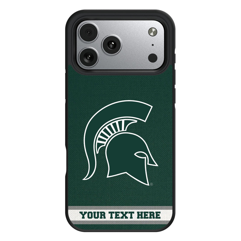 Michigan State University Spartans Personalized Stripe iPhone Bump Phone Case for Apple iPhone