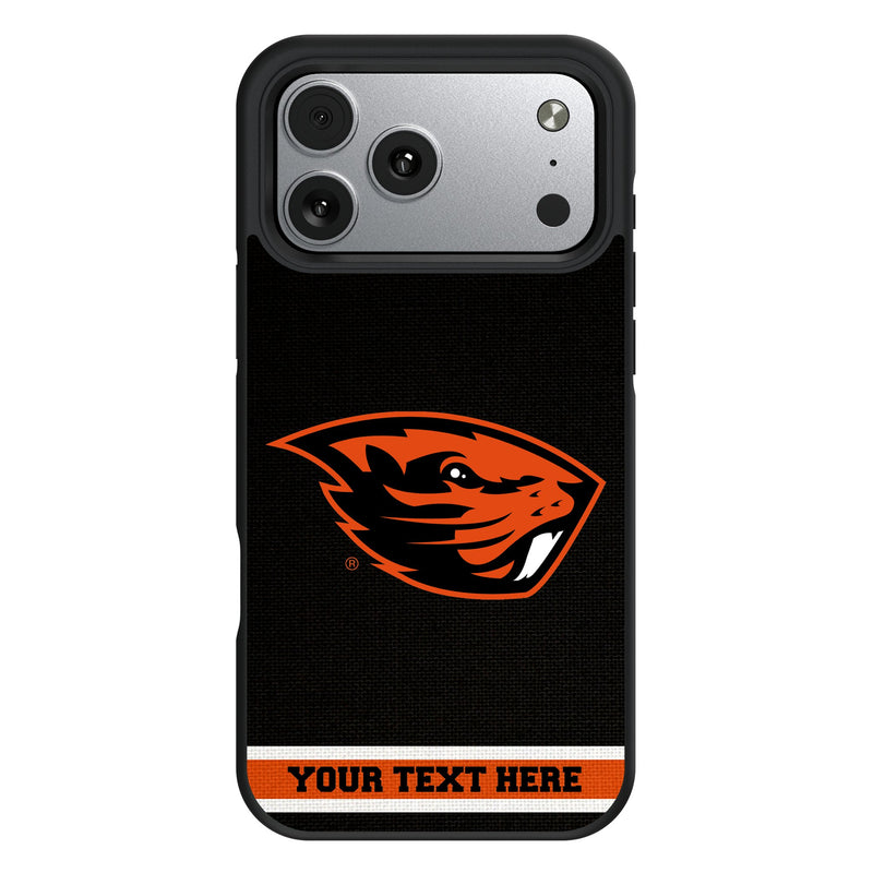 Oregon State University Beavers Personalized Stripe iPhone Bump Phone Case for Apple iPhone