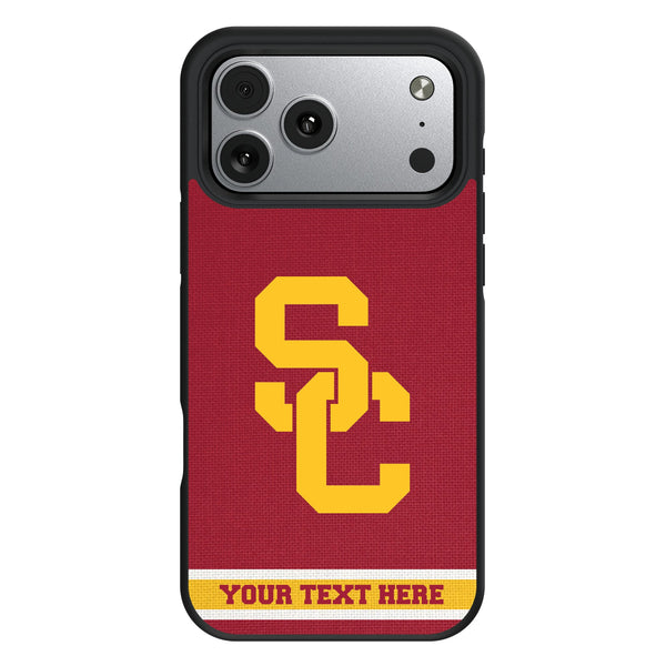 University of Southern California Trojans Personalized Stripe iPhone Bump Phone Case for Apple iPhone