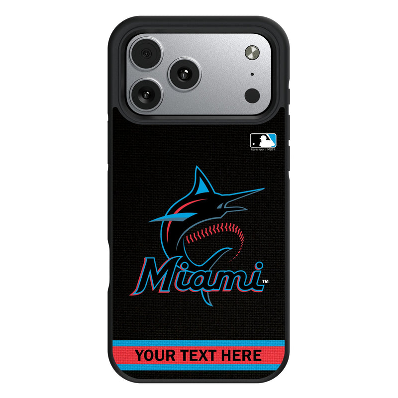 Miami Marlins Personalized Stripe iPhone Bump Phone Case for Apple iPhone