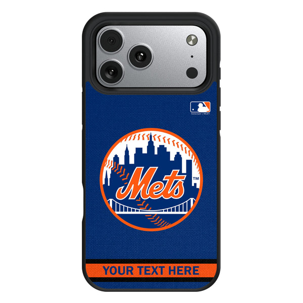 New York Mets Personalized Stripe iPhone Bump Phone Case for Apple iPhone