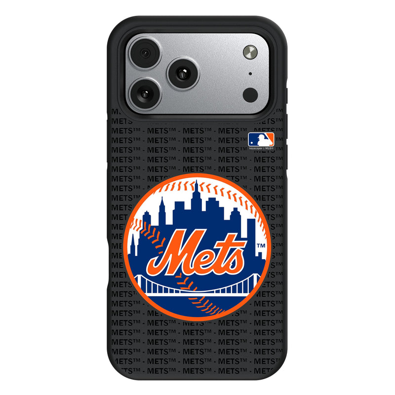 New York Mets Text Backdrop iPhone Bump Phone Case for Apple iPhone
