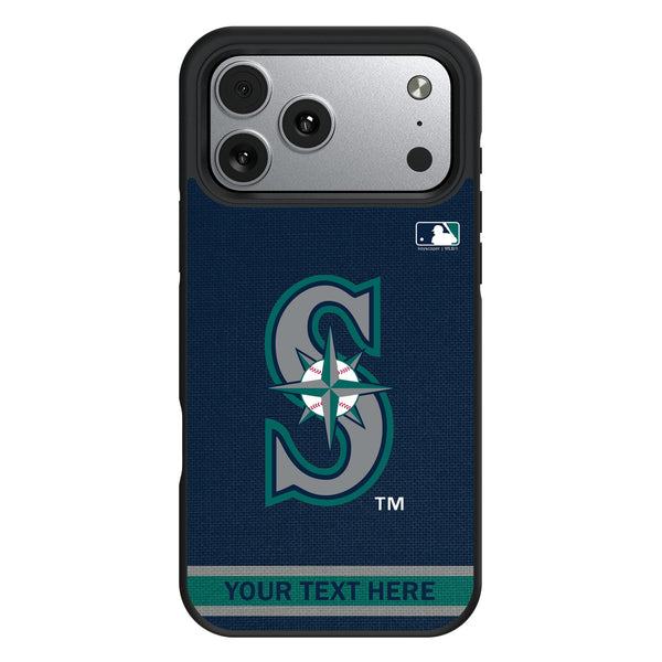 Seattle Mariners Personalized Stripe iPhone Bump Phone Case for Apple iPhone