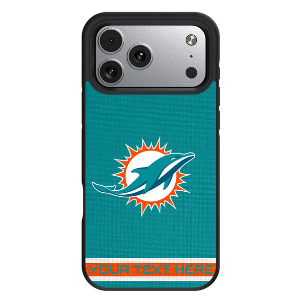 Miami Dolphins Personalized Stripe iPhone Bump Phone Case for Apple iPhone