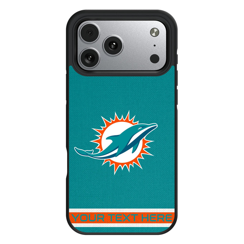Miami Dolphins Personalized Stripe iPhone Bump Phone Case for Apple iPhone