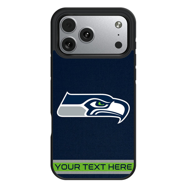 Seattle Seahawks Personalized Stripe iPhone Bump Phone Case for Apple iPhone