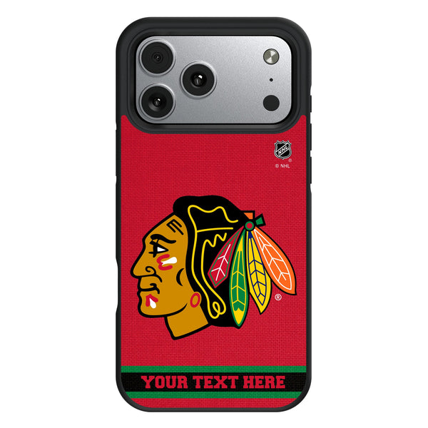 Chicago Blackhawks Personalized Stripe iPhone Bump Phone Case for Apple iPhone
